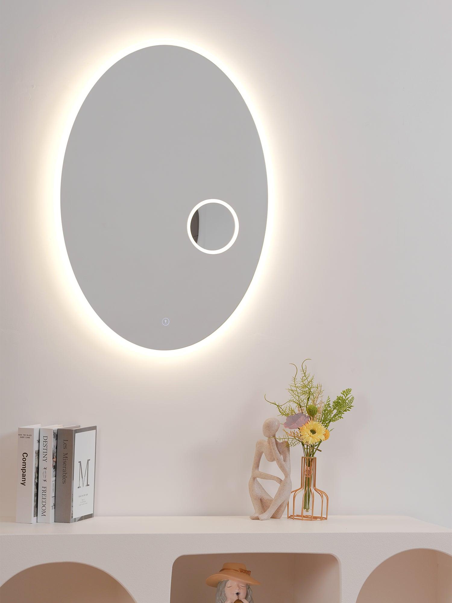 Ovariel Oval Mirror Metal Plastic Wall Light - Lamp Outdoor