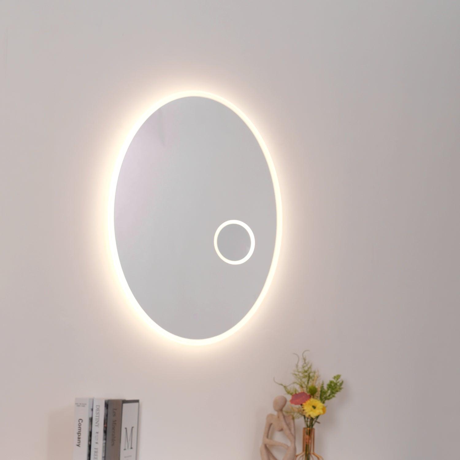 Ovariel Oval Mirror Metal Plastic Wall Light - Lamp Outdoor