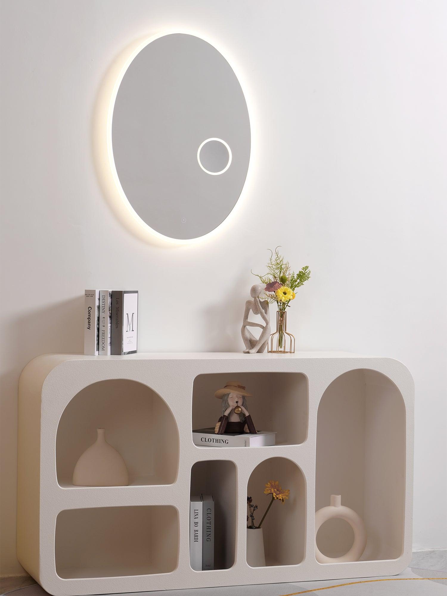 Ovariel Oval Mirror Metal Plastic Wall Light - Lamp Outdoor