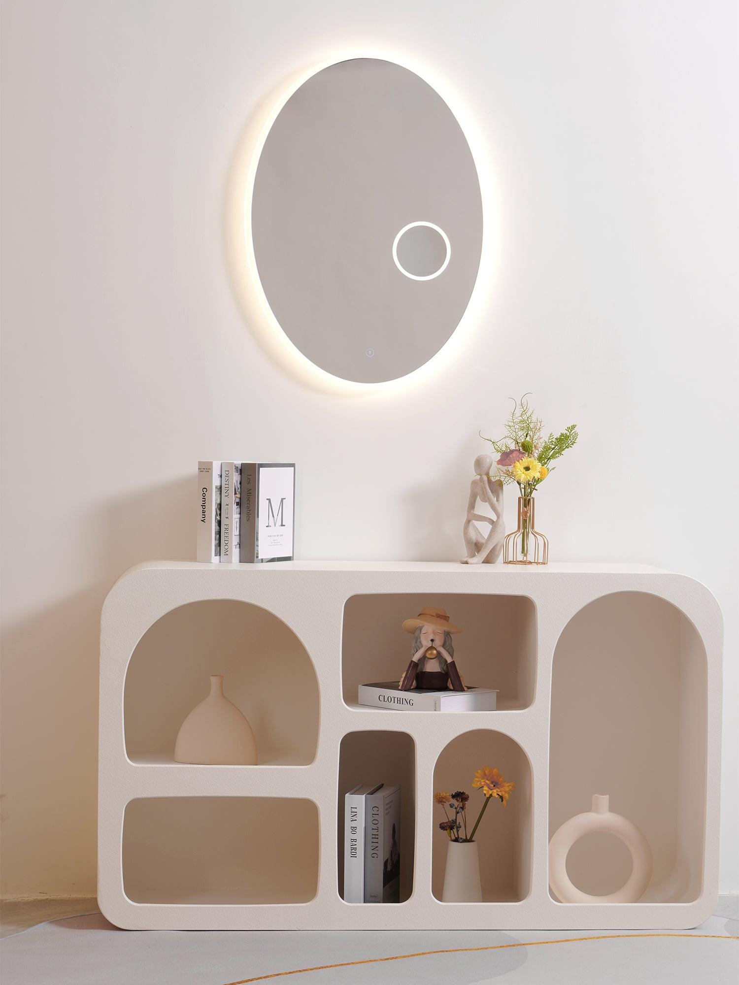 Ovariel Oval Mirror Metal Plastic Wall Light - Lamp Outdoor