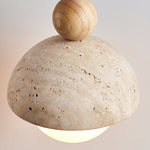 Vaire Pendant Light Travertine Dome Glass - Lamp Outdoor