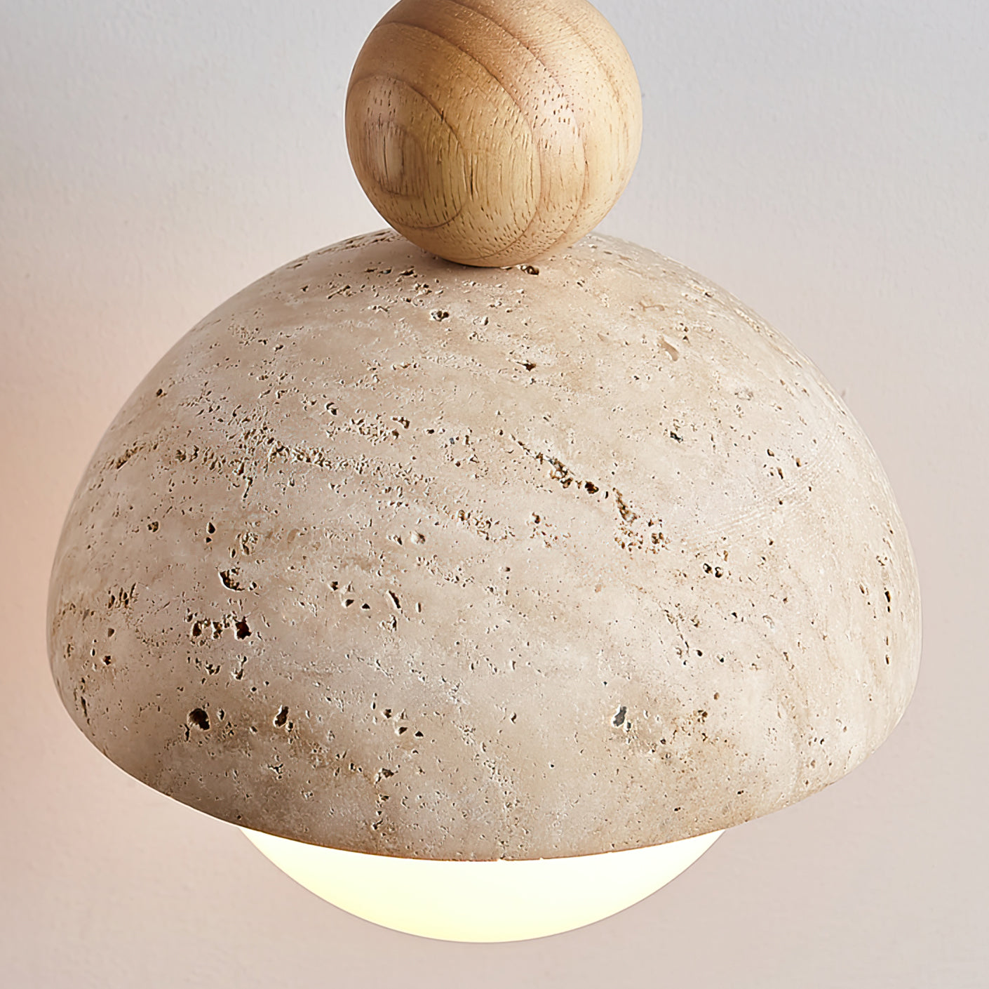 Vaire Pendant Light Travertine Dome Glass - Lamp Outdoor