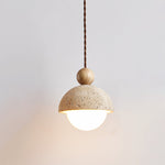 Vaire Pendant Light Travertine Dome Glass - Lamp Outdoor
