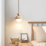 Vaire Pendant Light Travertine Dome Glass - Lamp Outdoor