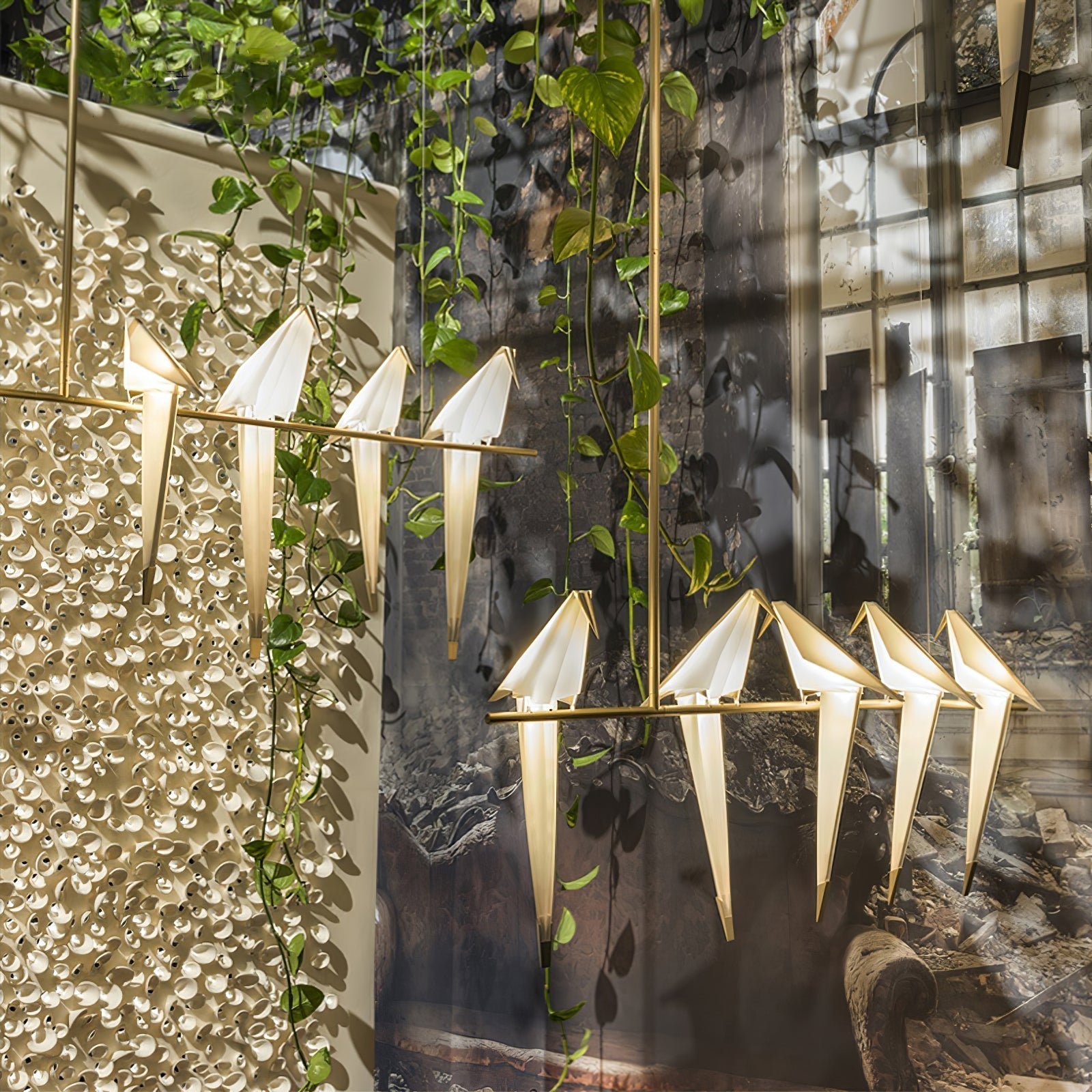 Paper Crane Bird LED Chandelier - Lamp Outdoor