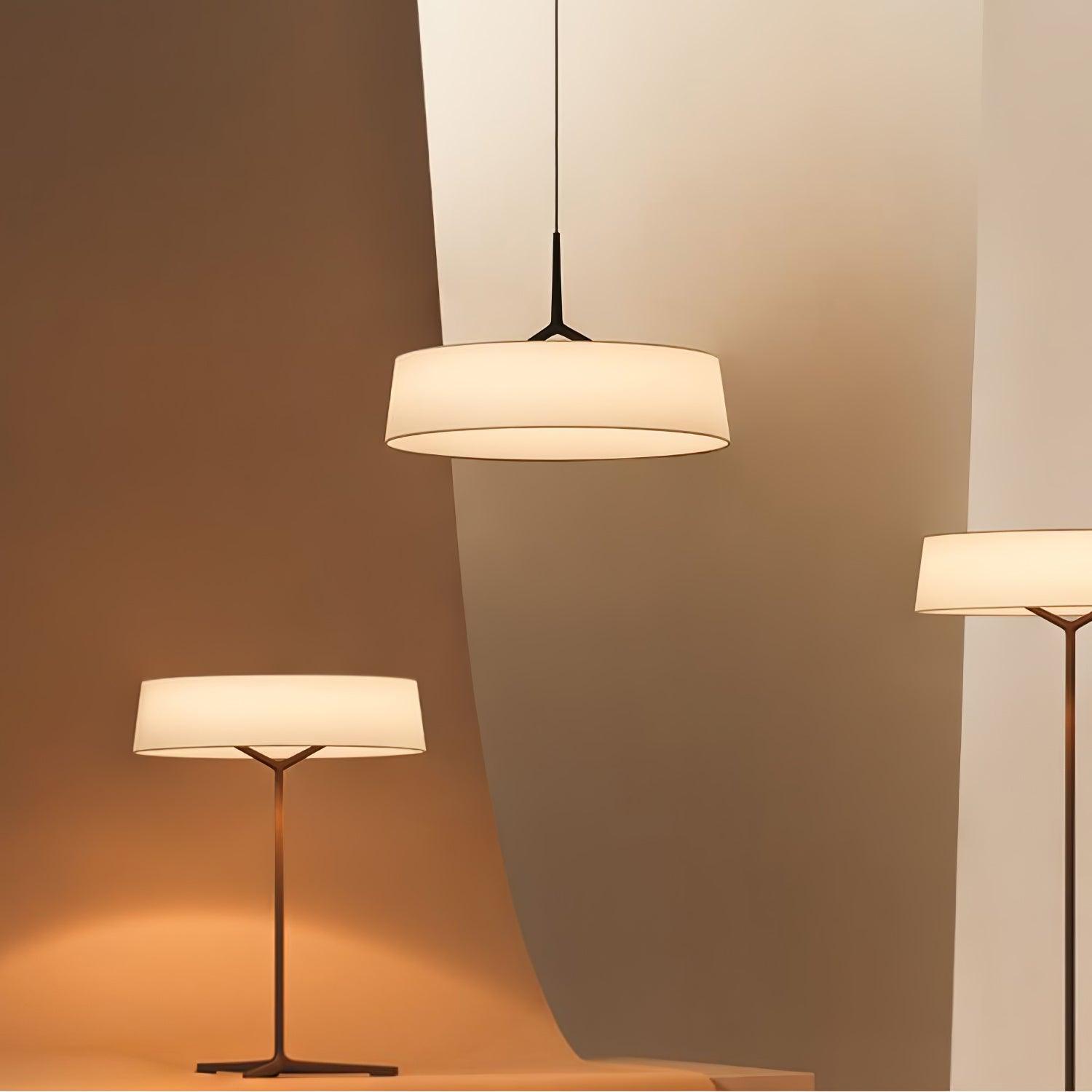 Ovynira Cylindrical Fabric Pendant Light - Lamp Outdoor