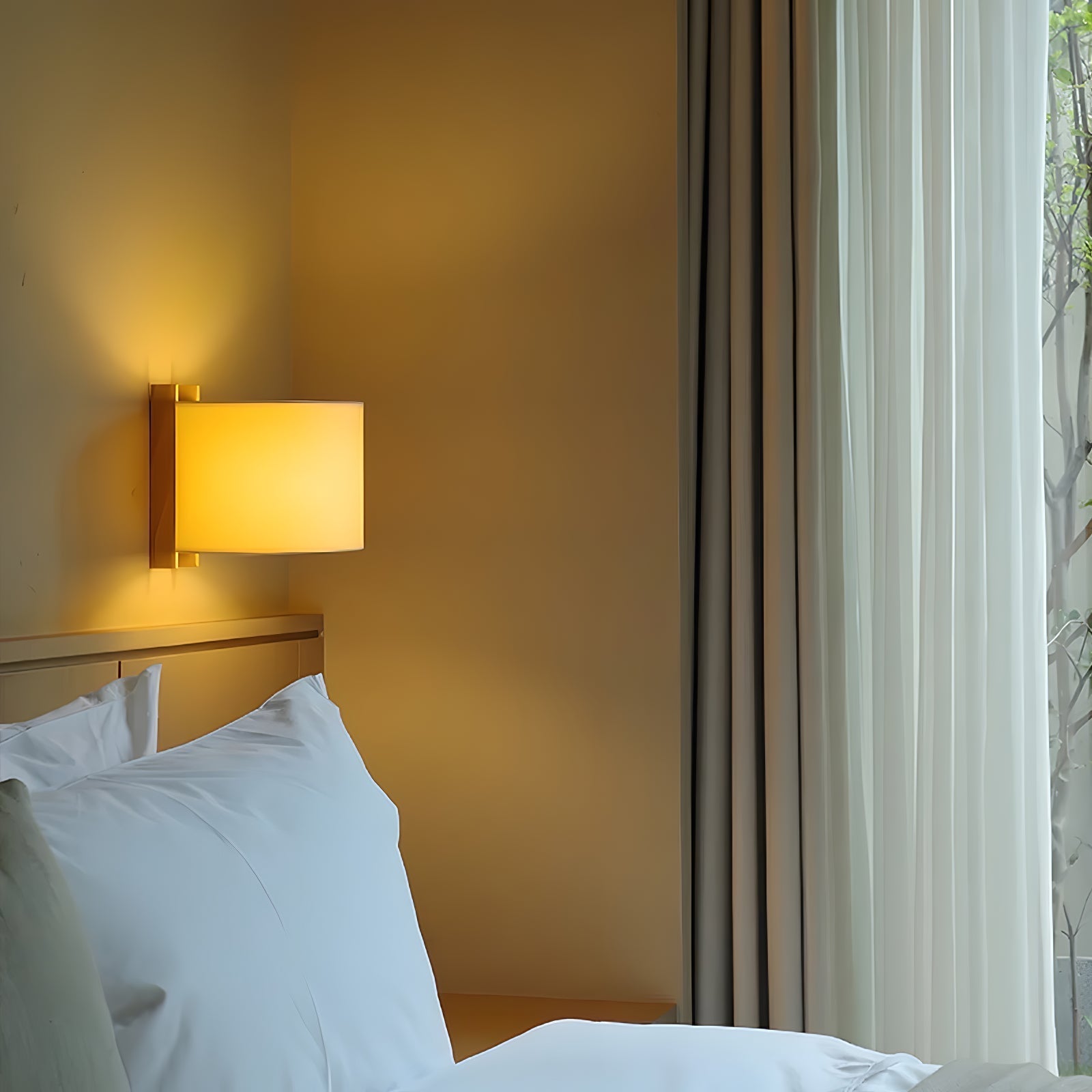 Aura Minimalist Fabric Wall Light - Lamp Outdoor