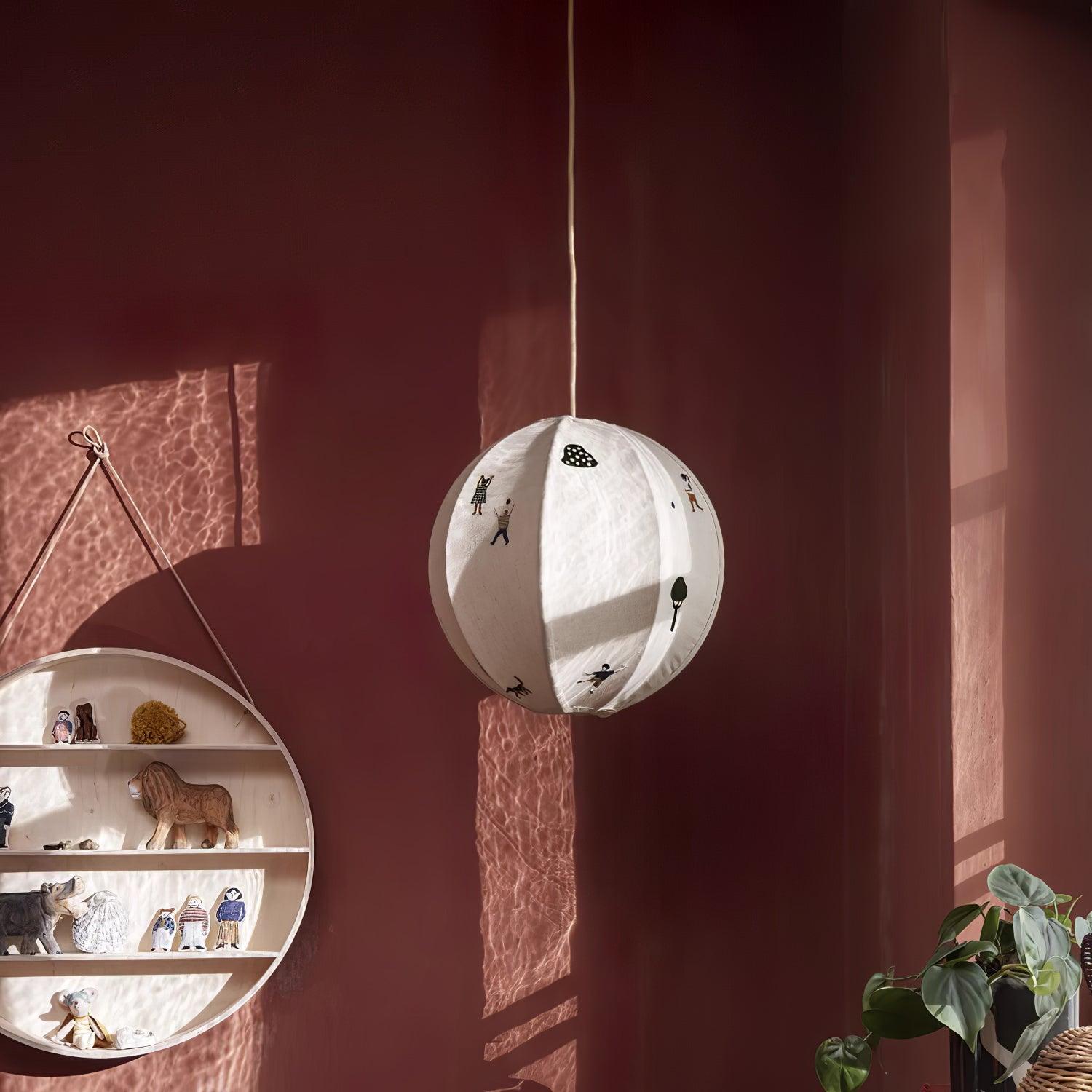 Park Embroidered Textile Pendant Lamp - Lamp Outdoor