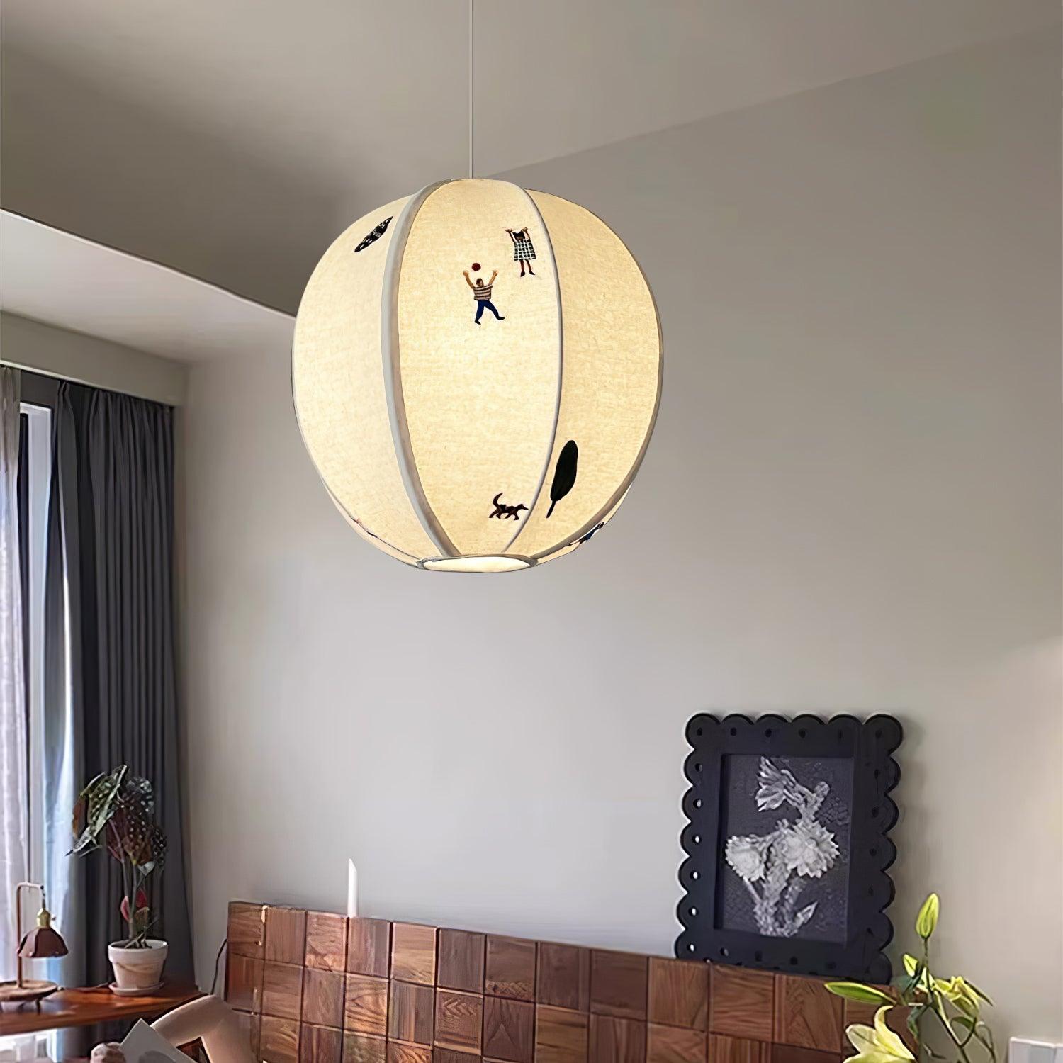 Park Embroidered Textile Pendant Lamp - Lamp Outdoor