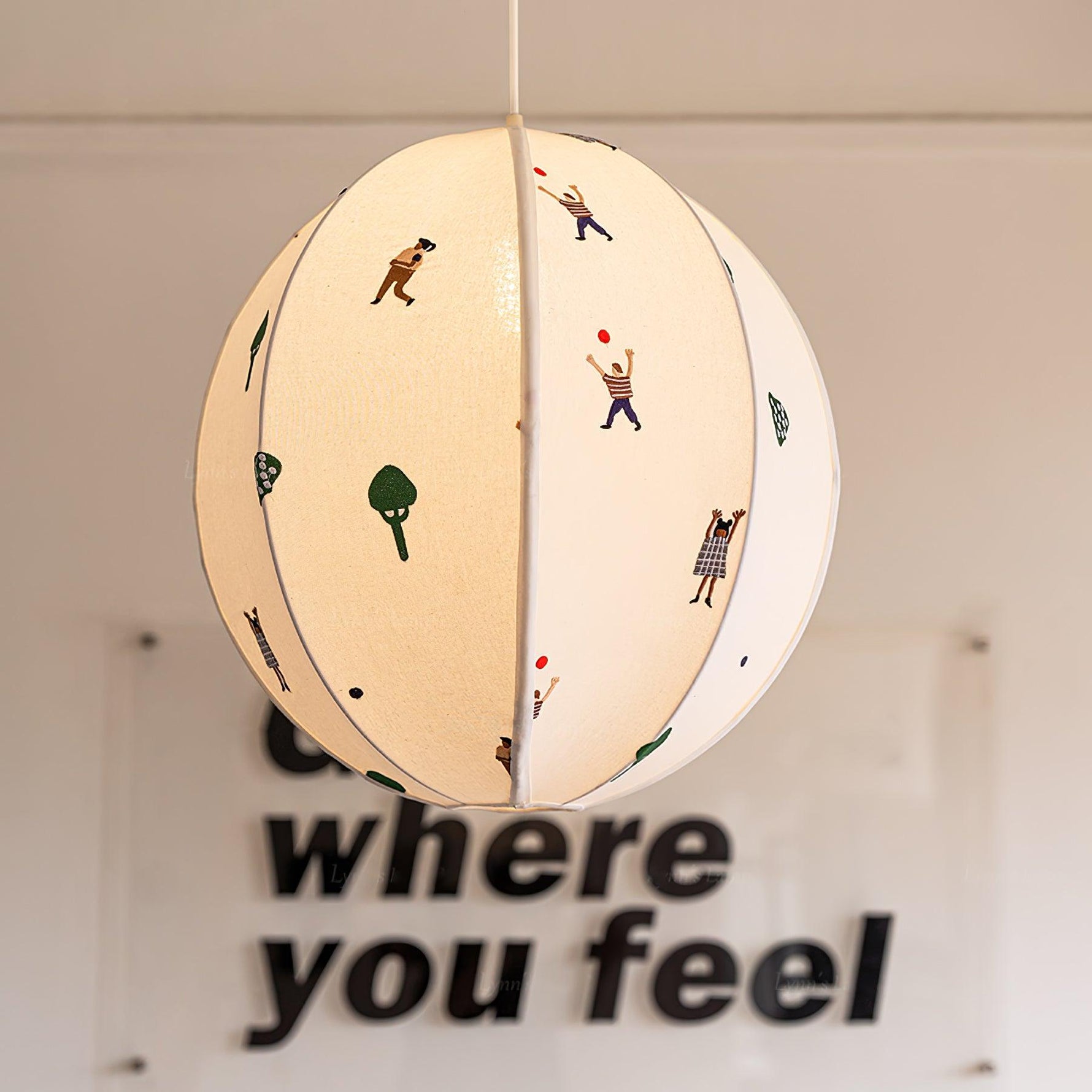 Park Embroidered Textile Pendant Lamp - Lamp Outdoor