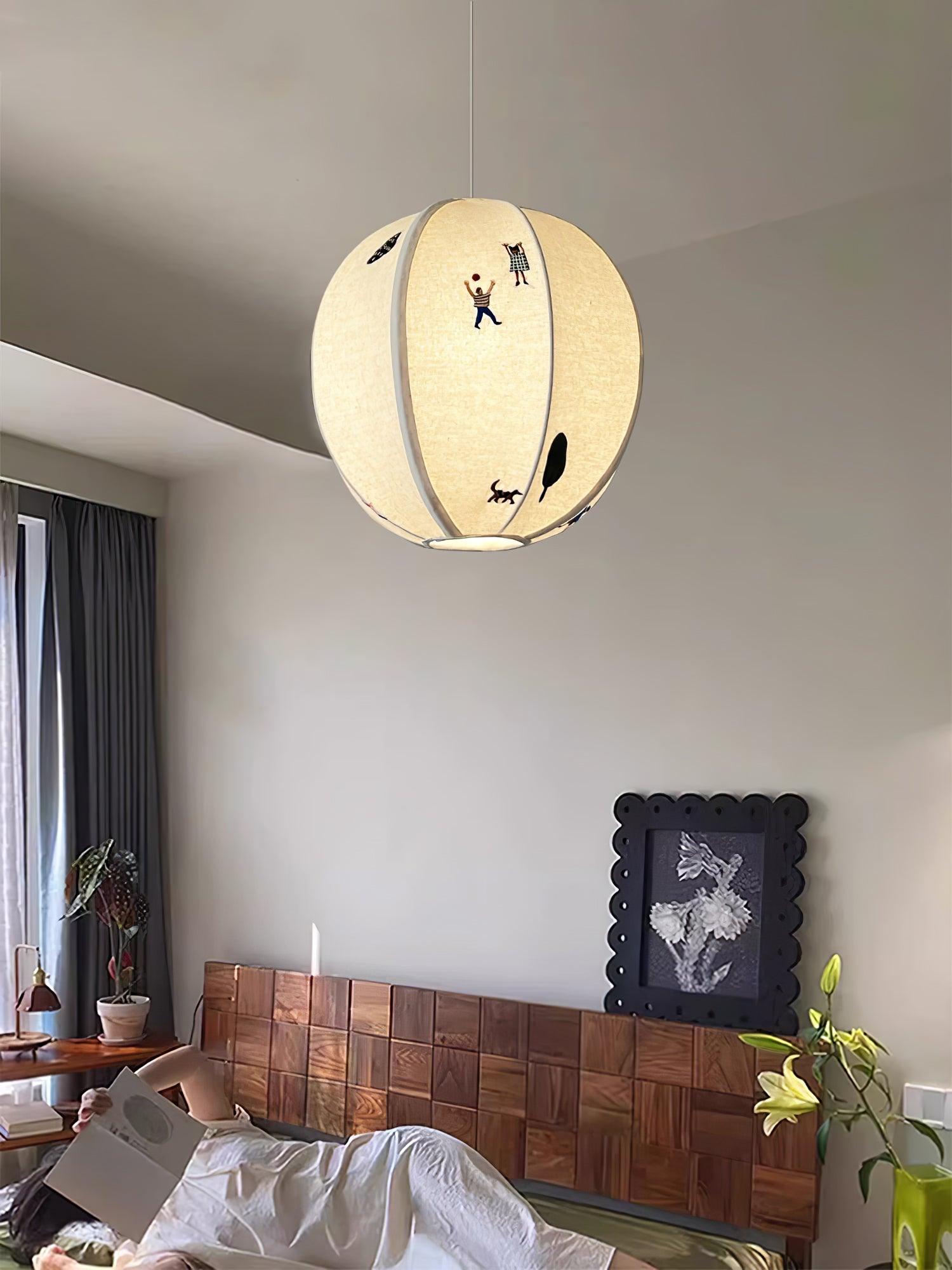 Park Embroidered Textile Pendant Lamp - Lamp Outdoor
