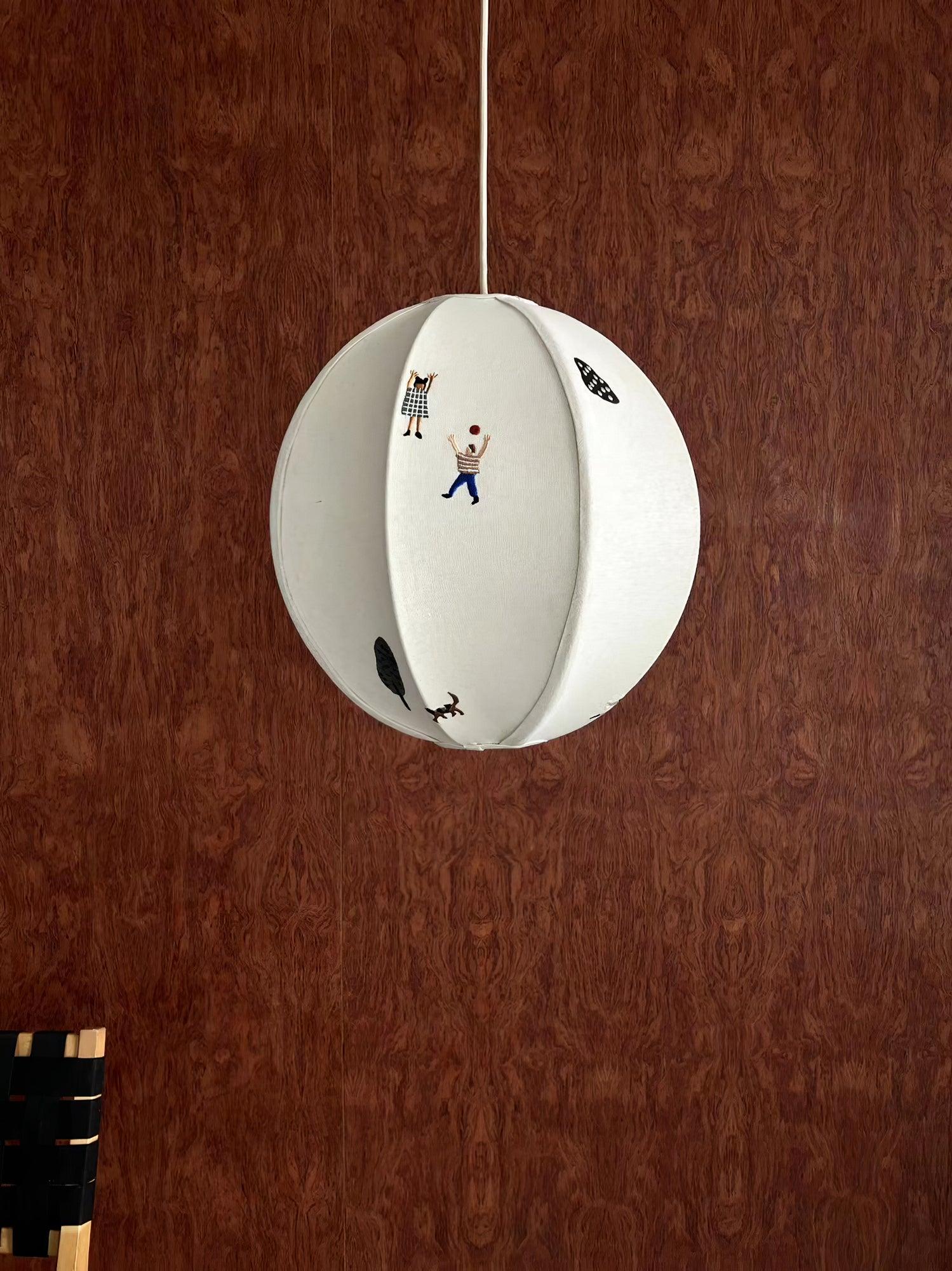 Park Embroidered Textile Pendant Lamp - Lamp Outdoor
