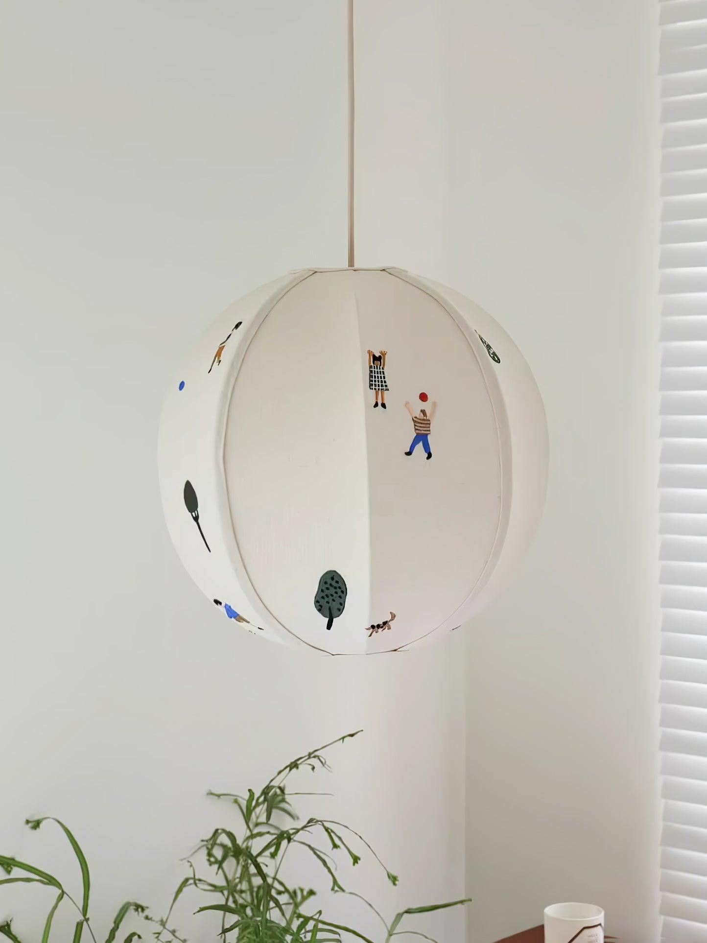 Park Embroidered Textile Pendant Lamp - Lamp Outdoor
