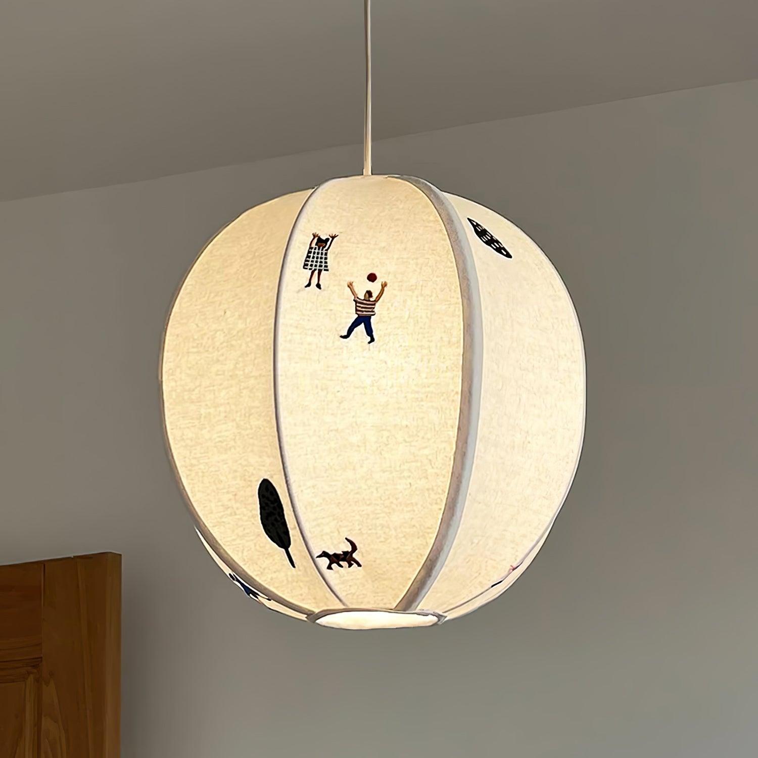 Park Embroidered Textile Pendant Lamp - Lamp Outdoor