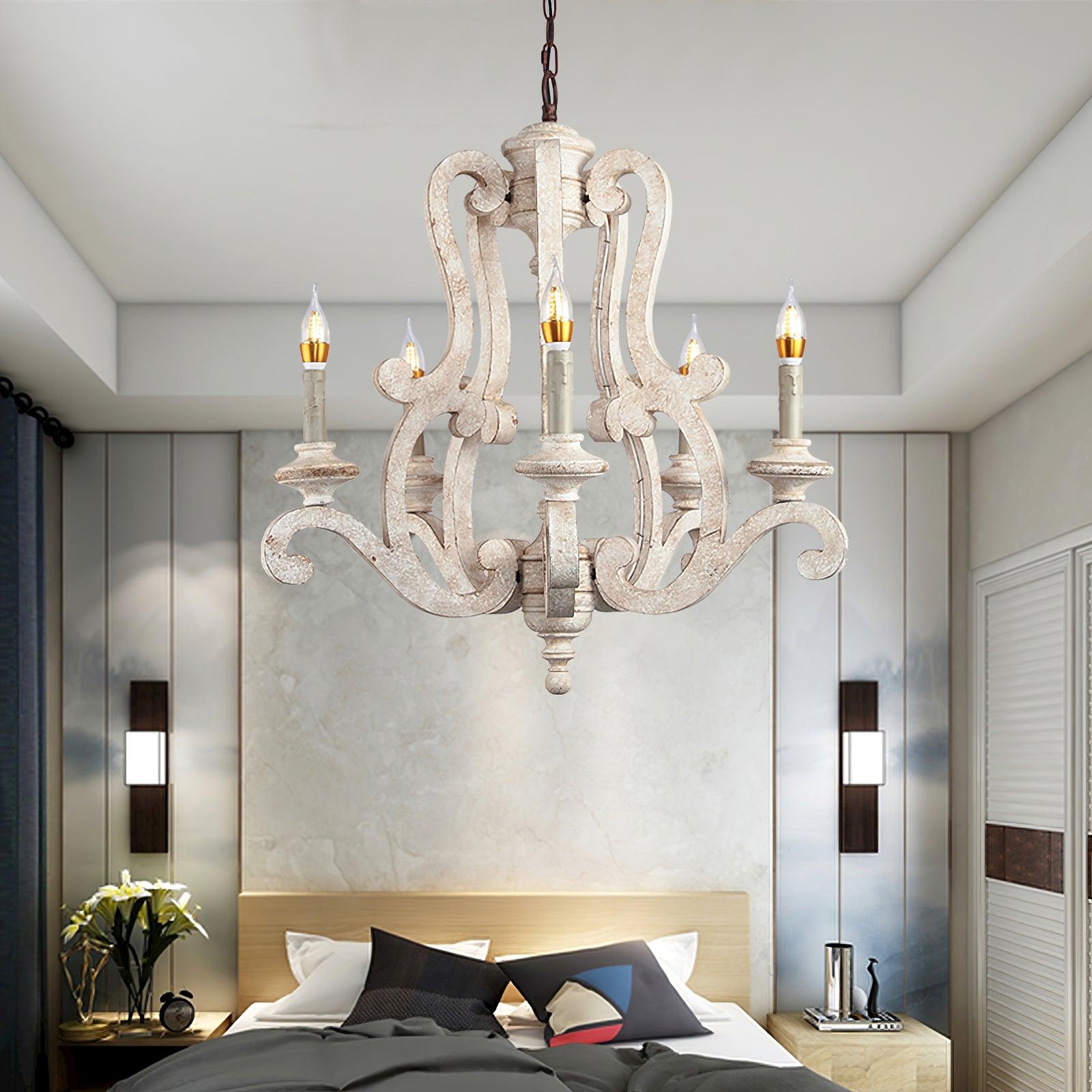 Parrotuncle Wooden Candle Chandelier - Lamp Outdoor