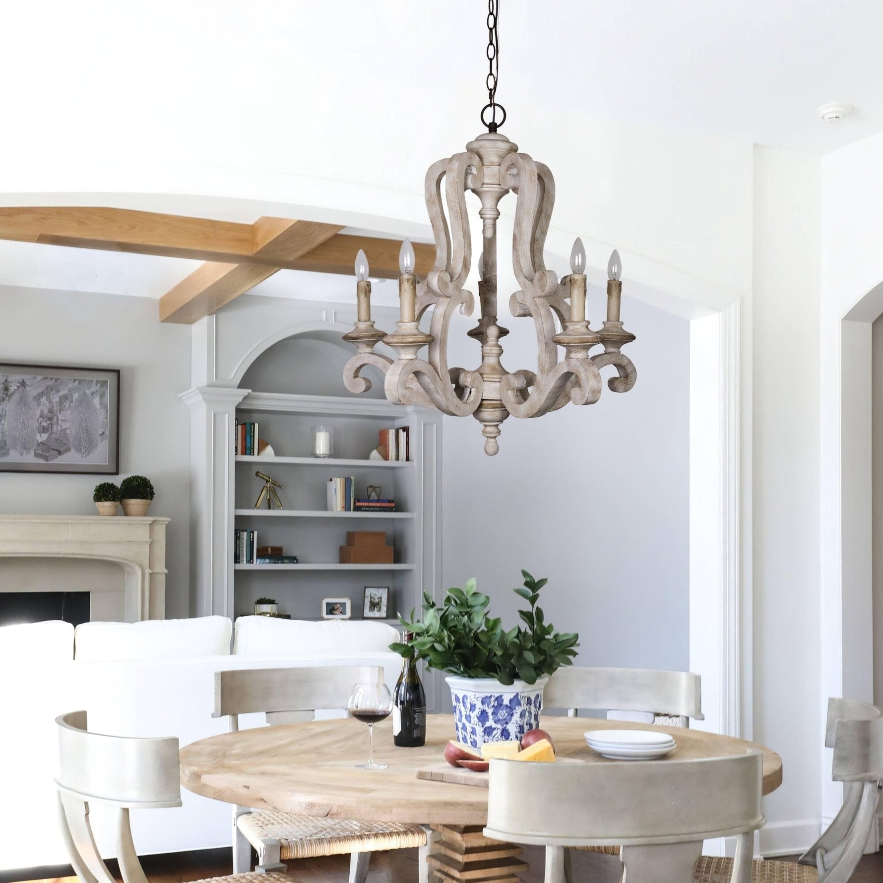 Parrotuncle Wooden Candle Chandelier - Lamp Outdoor
