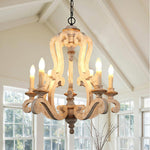 Parrotuncle Wooden Candle Chandelier - Lamp Outdoor