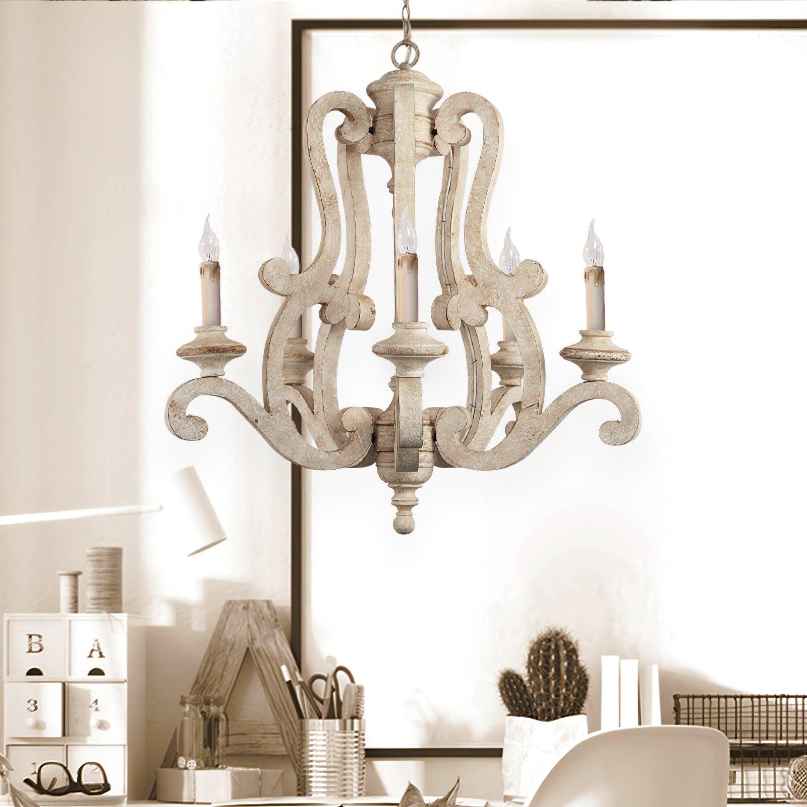 Parrotuncle Wooden Candle Chandelier - Lamp Outdoor