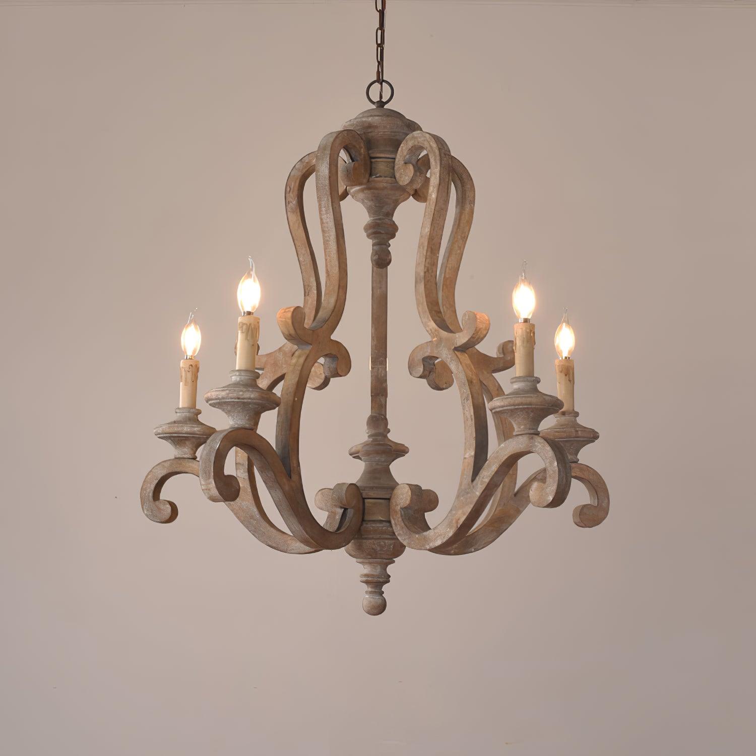 Parrotuncle Wooden Candle Chandelier - Lamp Outdoor