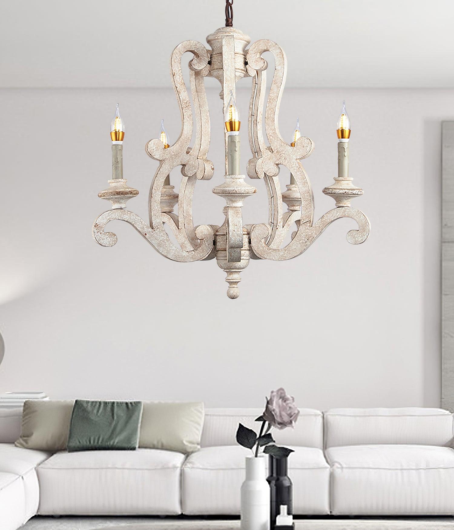 Parrotuncle Wooden Candle Chandelier - Lamp Outdoor