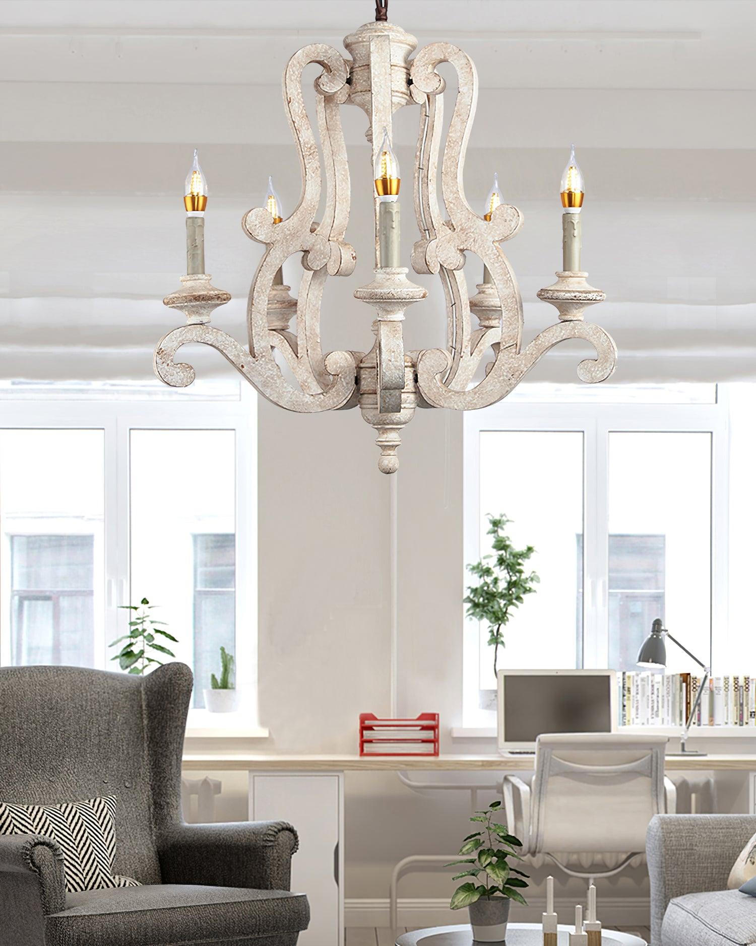Parrotuncle Wooden Candle Chandelier - Lamp Outdoor