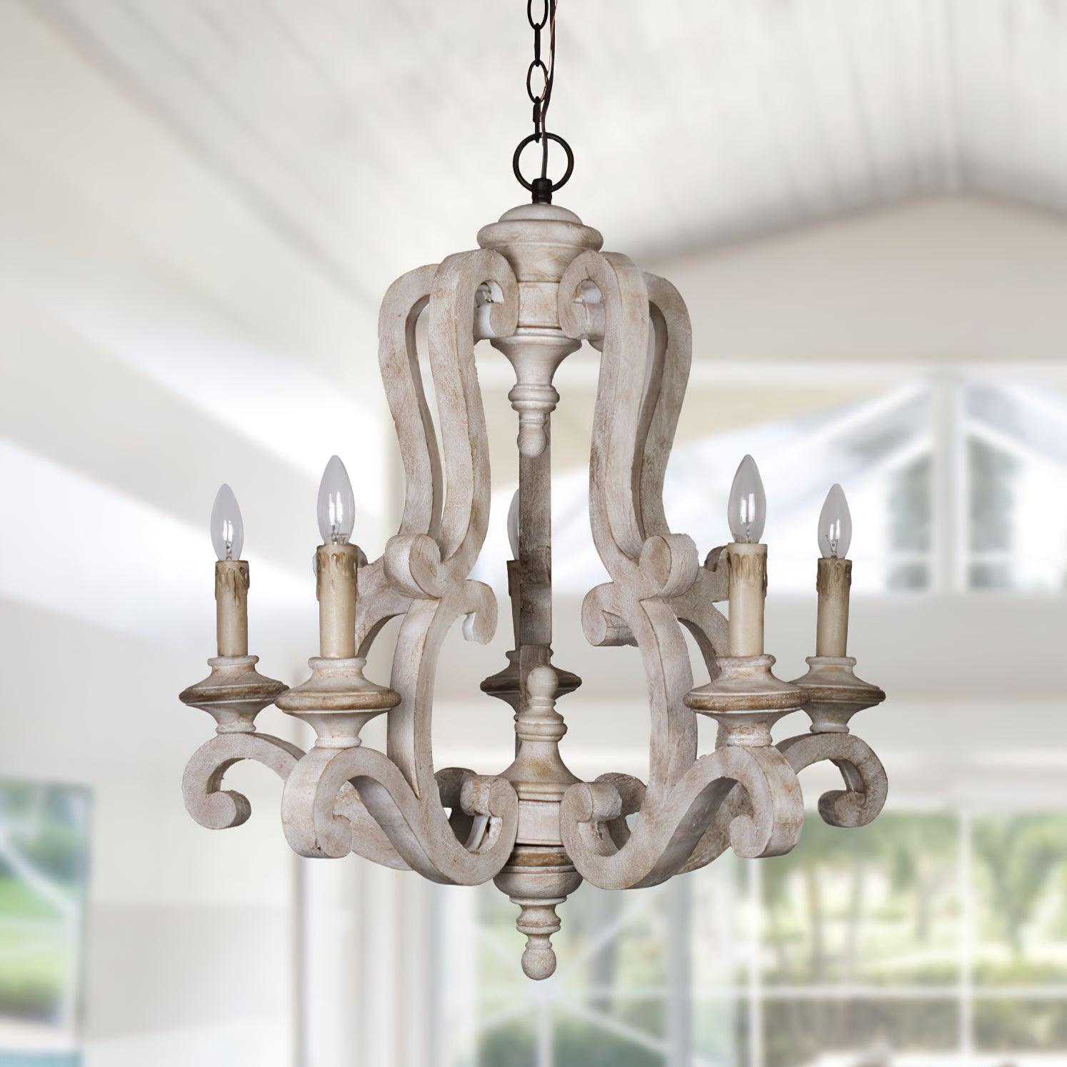 Parrotuncle Wooden Candle Chandelier - Lamp Outdoor