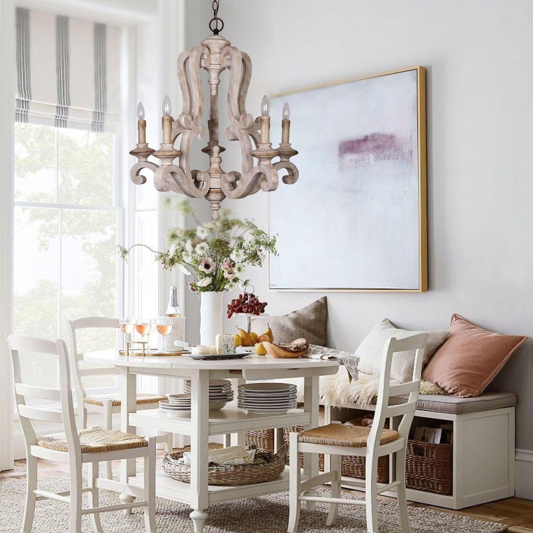 Parrotuncle Wooden Candle Chandelier - Lamp Outdoor