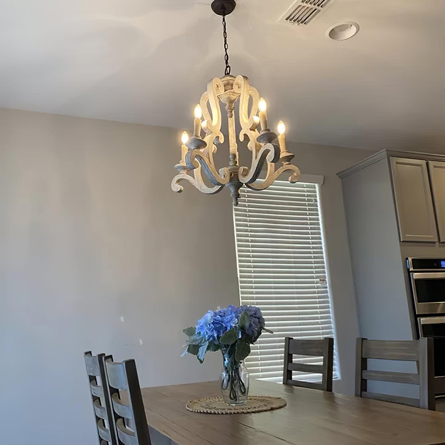 Parrotuncle Wooden Candle Chandelier - Lamp Outdoor