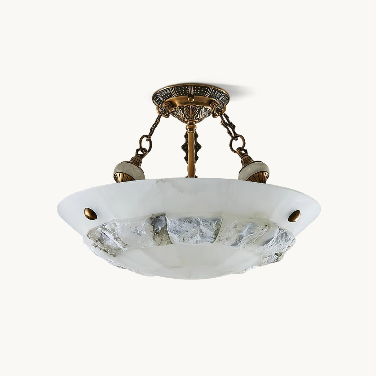 Auremont Carved Alabaster Ceiling Light