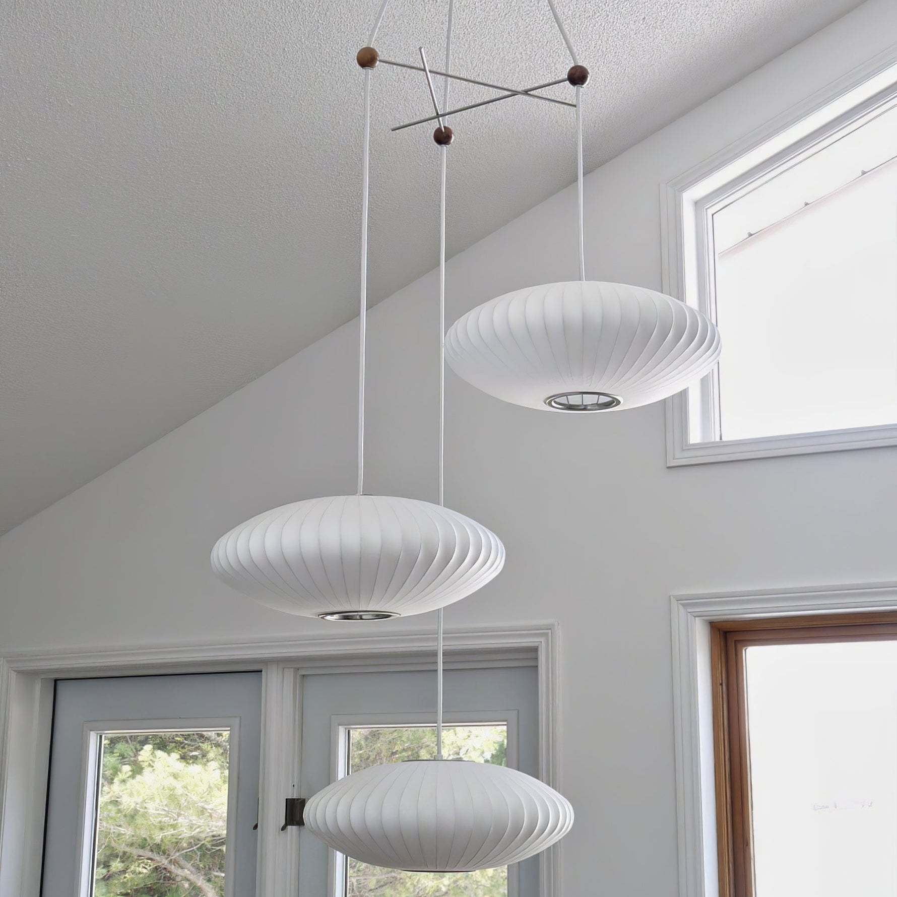Lunar Modern Silk Pendant Lamp - Lamp Outdoor