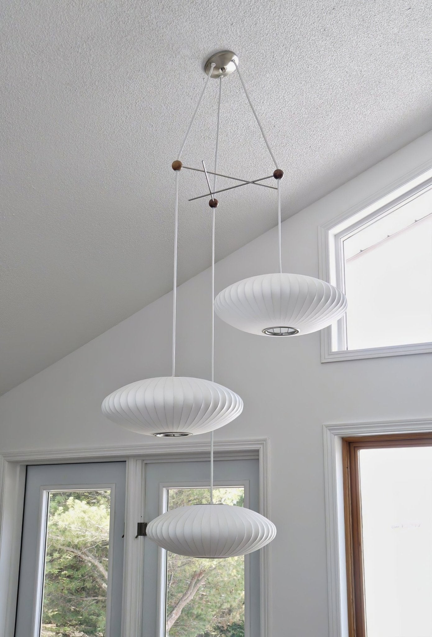 Lunar Modern Silk Pendant Lamp - Lamp Outdoor