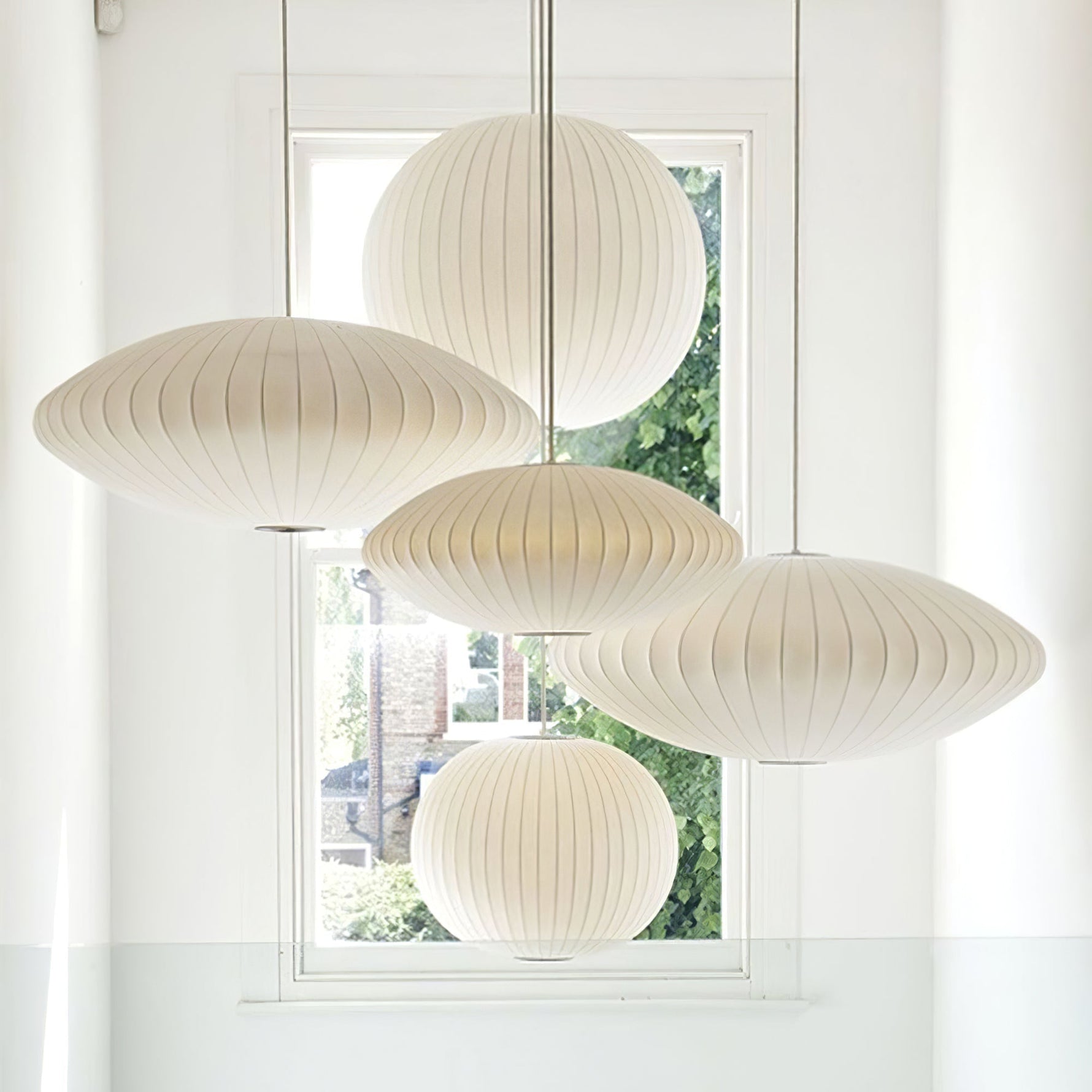 Lunar Modern Silk Pendant Lamp - Lamp Outdoor