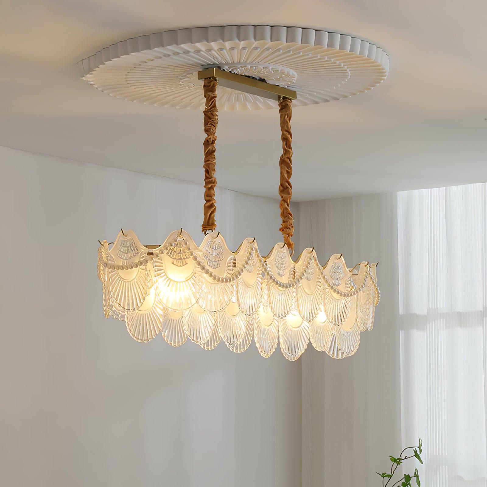 Pearl Glass Shell Chandelier - Lamp Outdoor