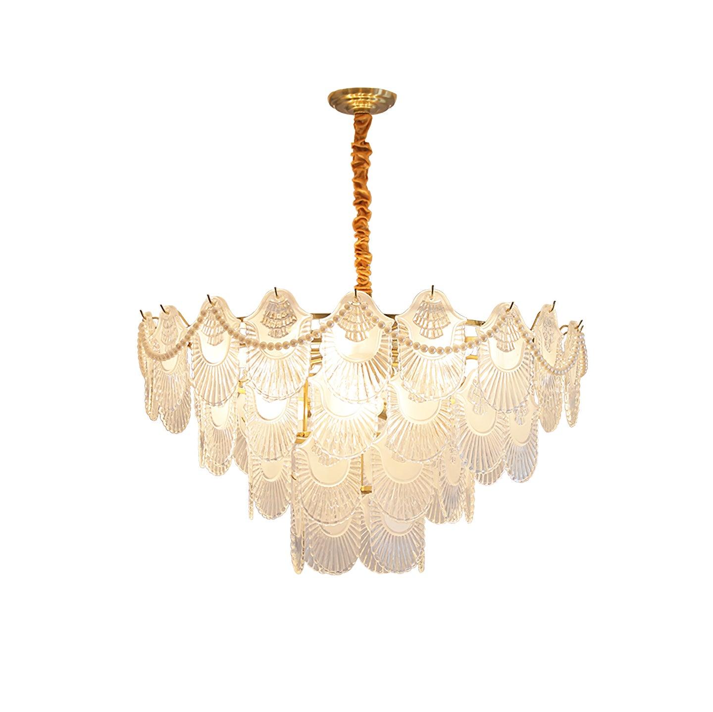 Pearl Glass Shell Chandelier - Lamp Outdoor