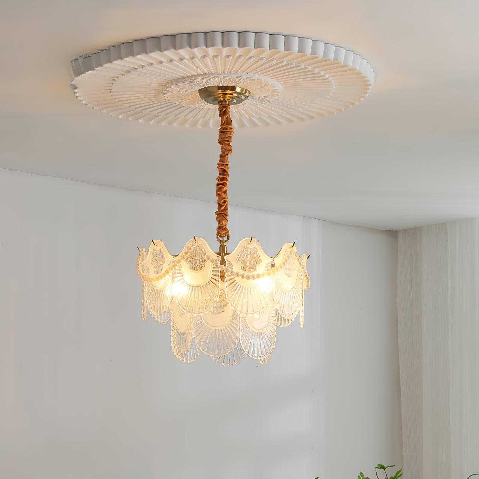 Pearl Glass Shell Chandelier - Lamp Outdoor