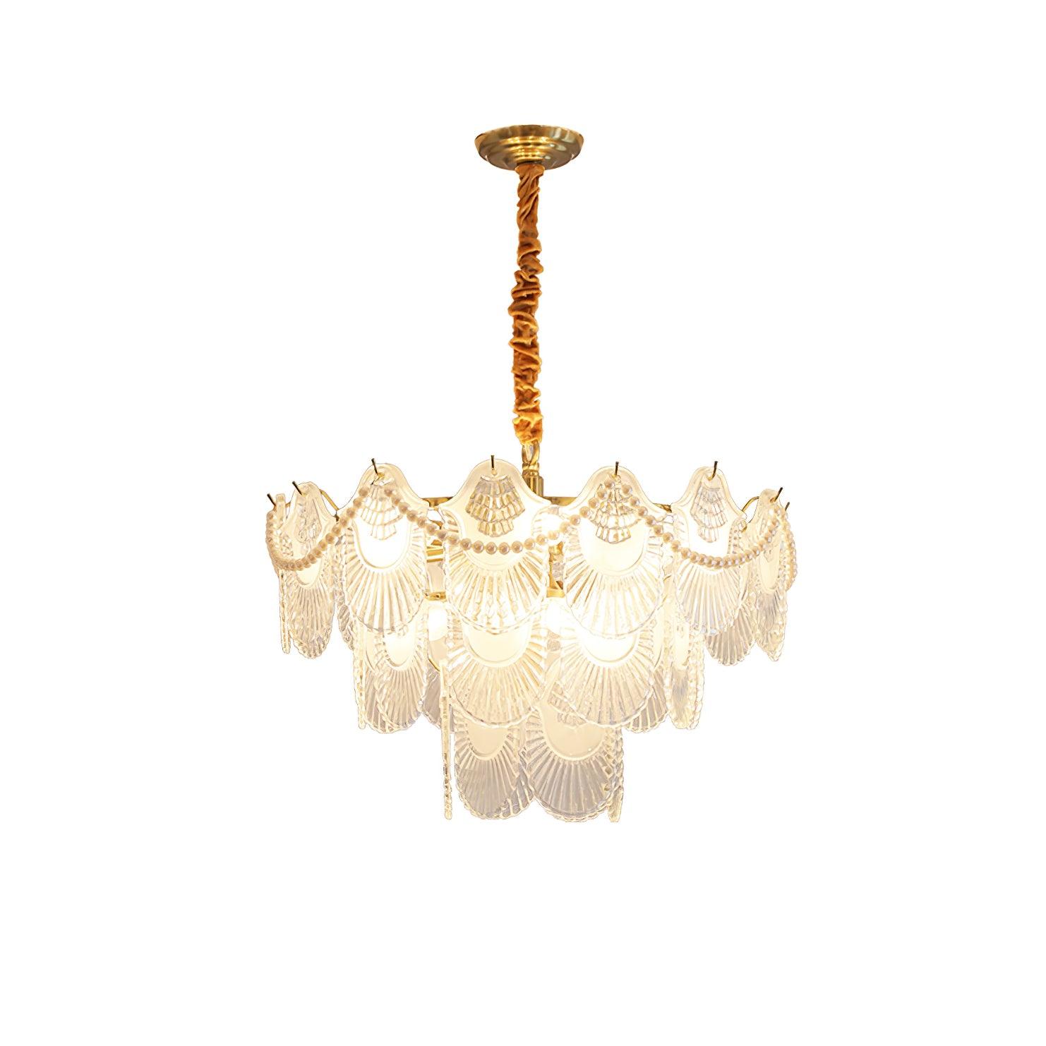 Pearl Glass Shell Chandelier - Lamp Outdoor
