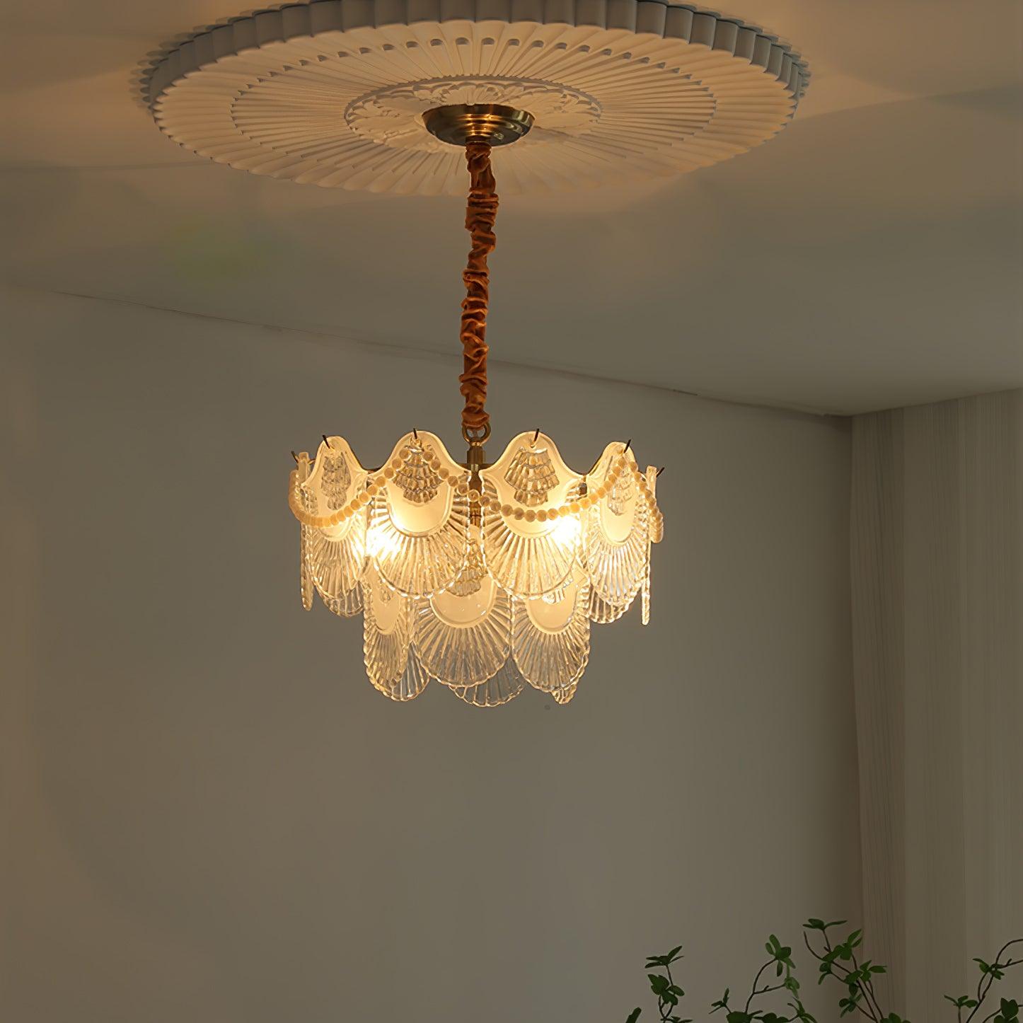 Pearl Glass Shell Chandelier - Lamp Outdoor
