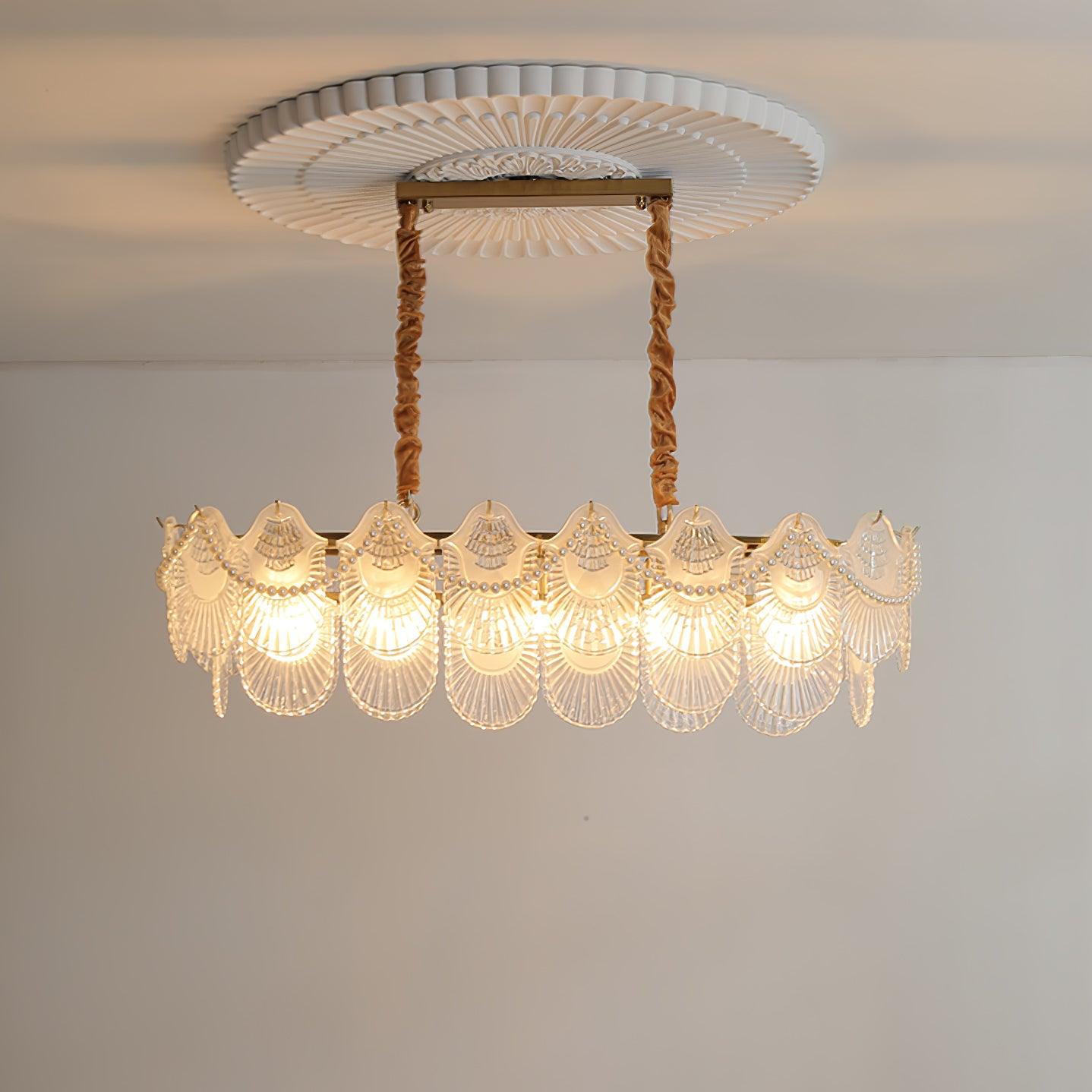 Pearl Glass Shell Chandelier - Lamp Outdoor