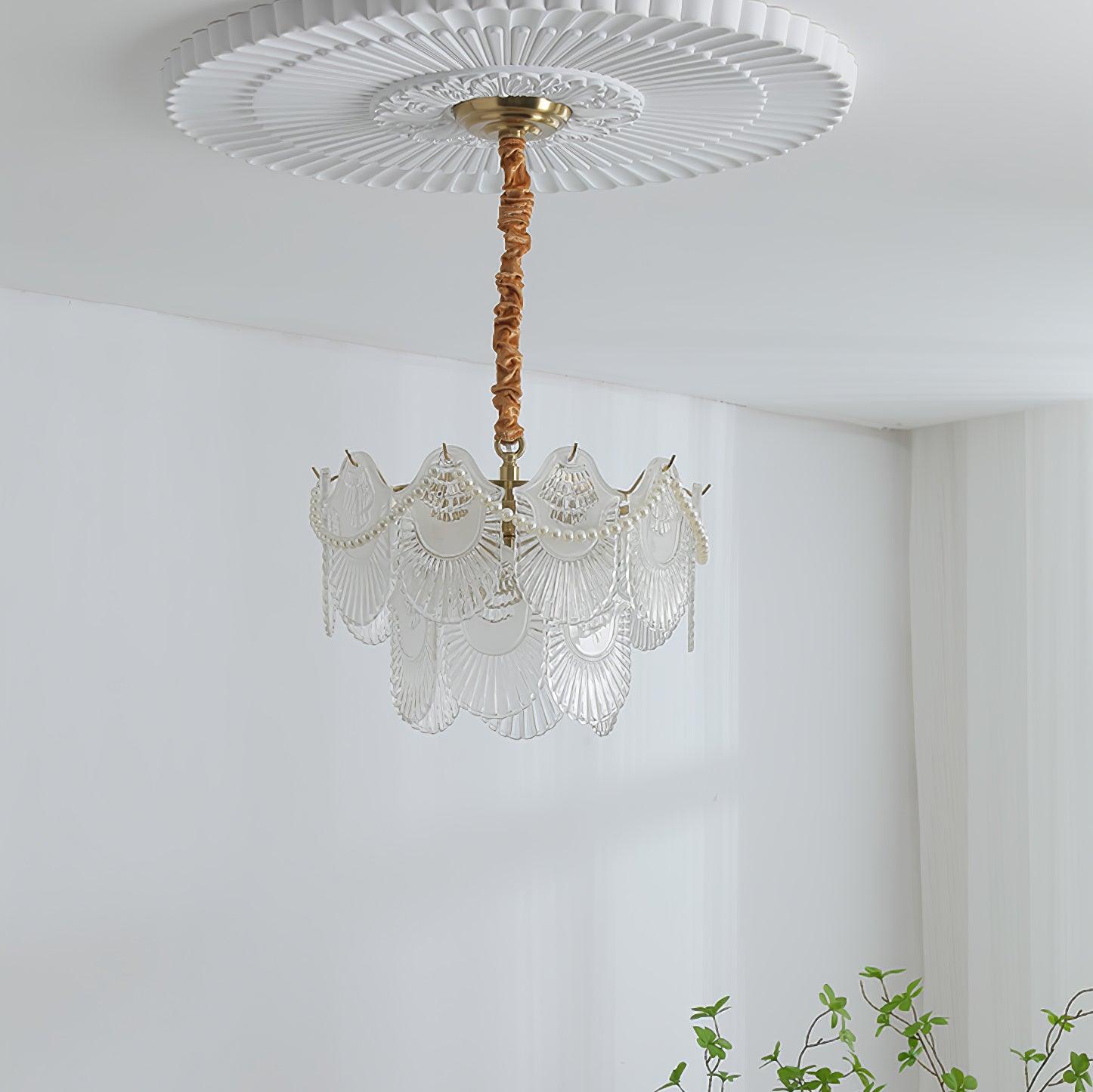 Pearl Glass Shell Chandelier - Lamp Outdoor