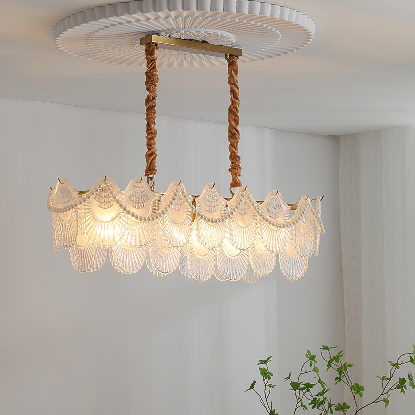 Pearl Glass Shell Chandelier - Lamp Outdoor