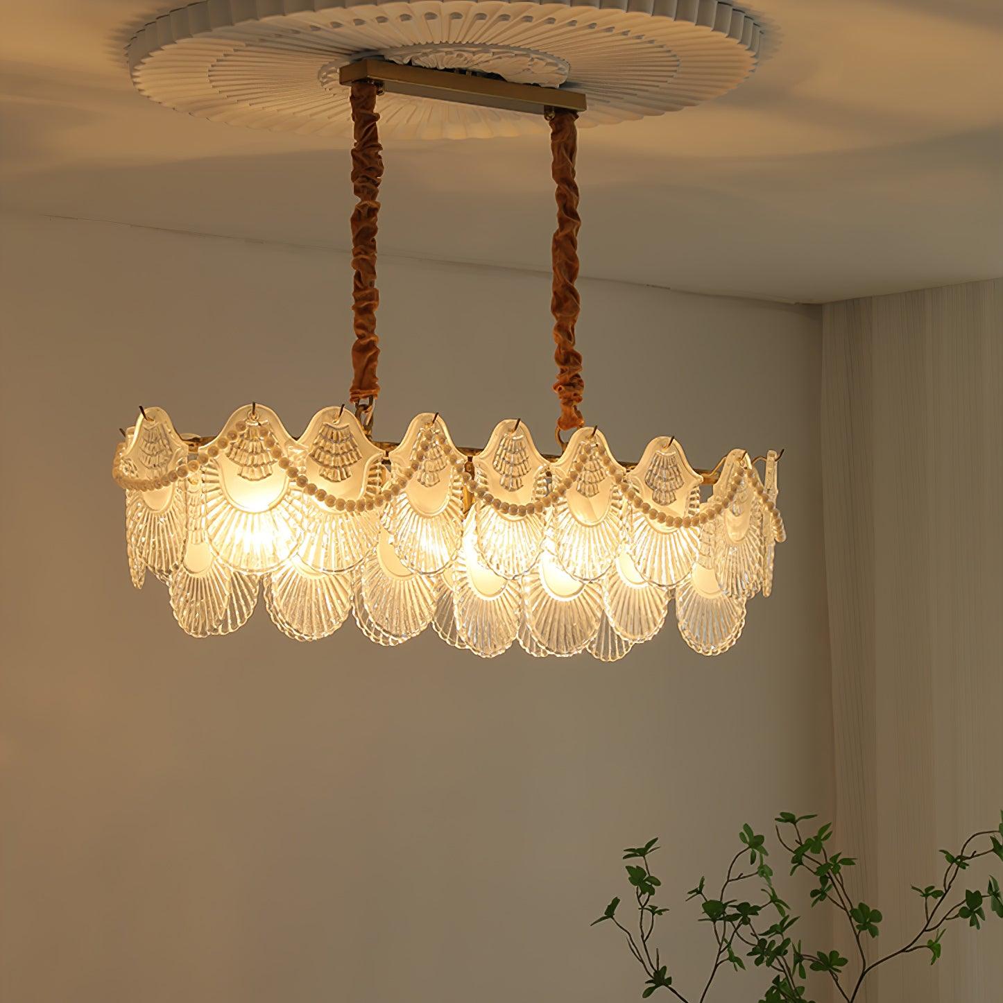 Pearl Glass Shell Chandelier - Lamp Outdoor
