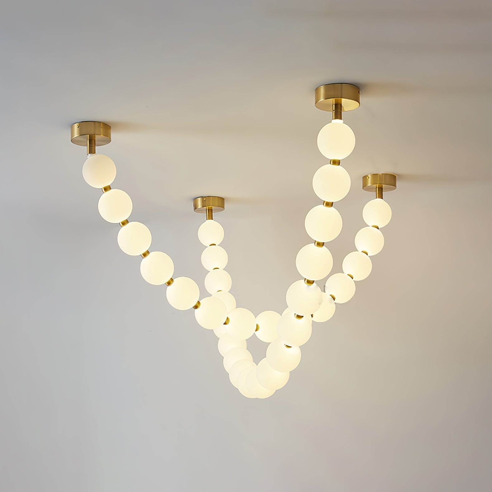 Pearl Glass Necklace Balls Chandelier - Lamp Outdoor