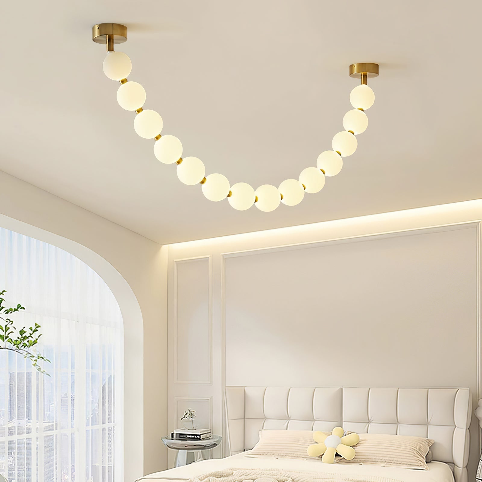 Pearl Glass Necklace Balls Chandelier - Lamp Outdoor