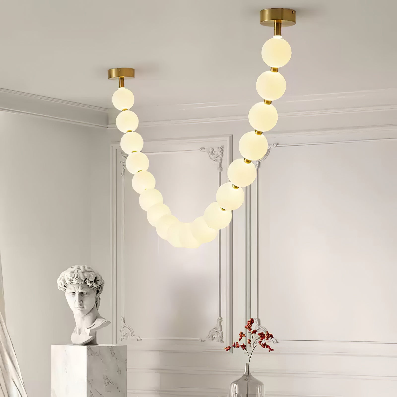 Pearl Glass Necklace Balls Chandelier - Lamp Outdoor