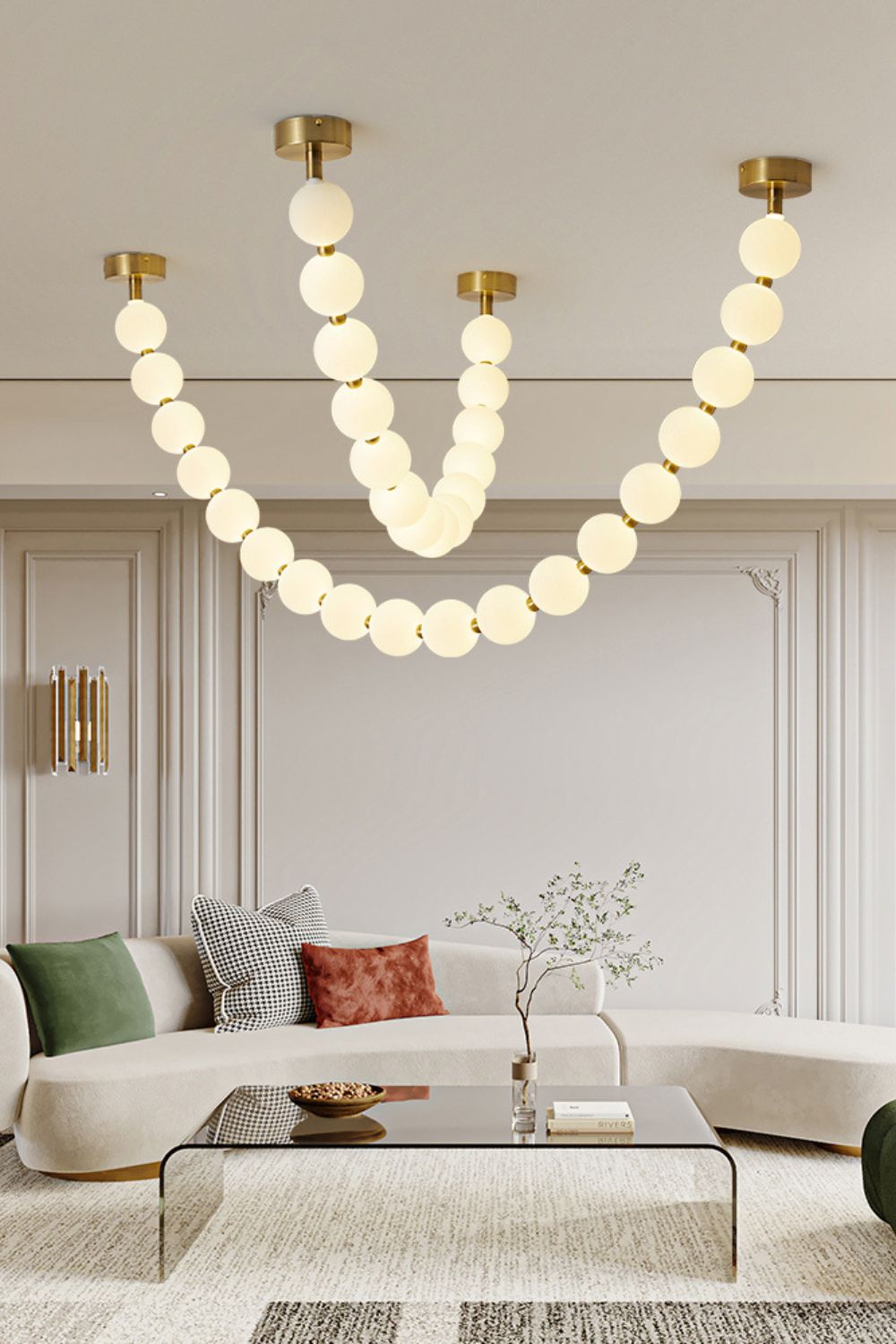 Pearl Glass Necklace Balls Chandelier - Lamp Outdoor