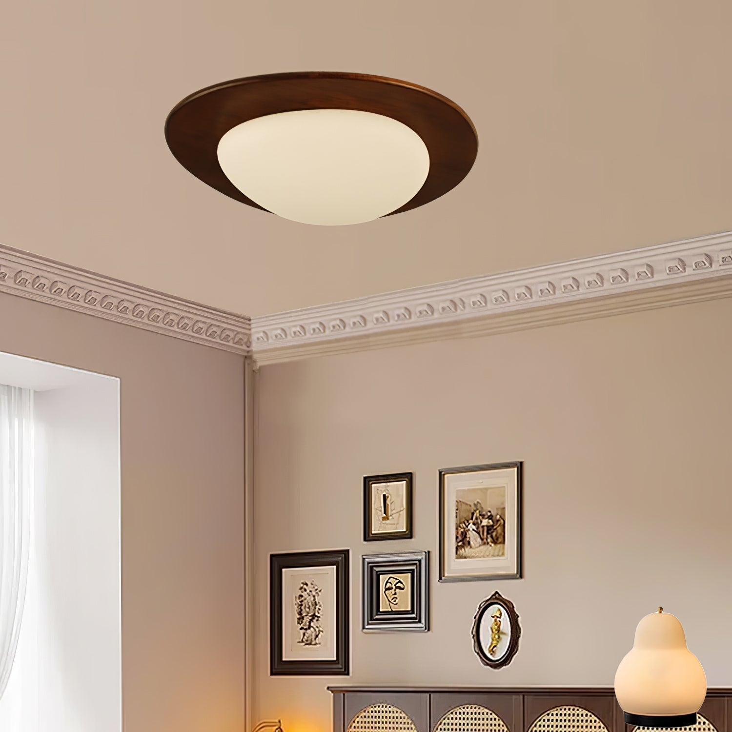 Pebble Wooden Ceiling Light - Lamp Outdoor