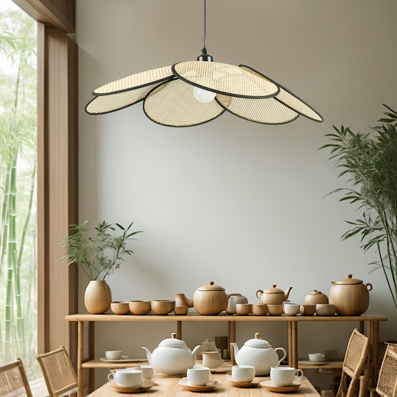 Petals Rattan Pendant Lamp - Lamp Outdoor