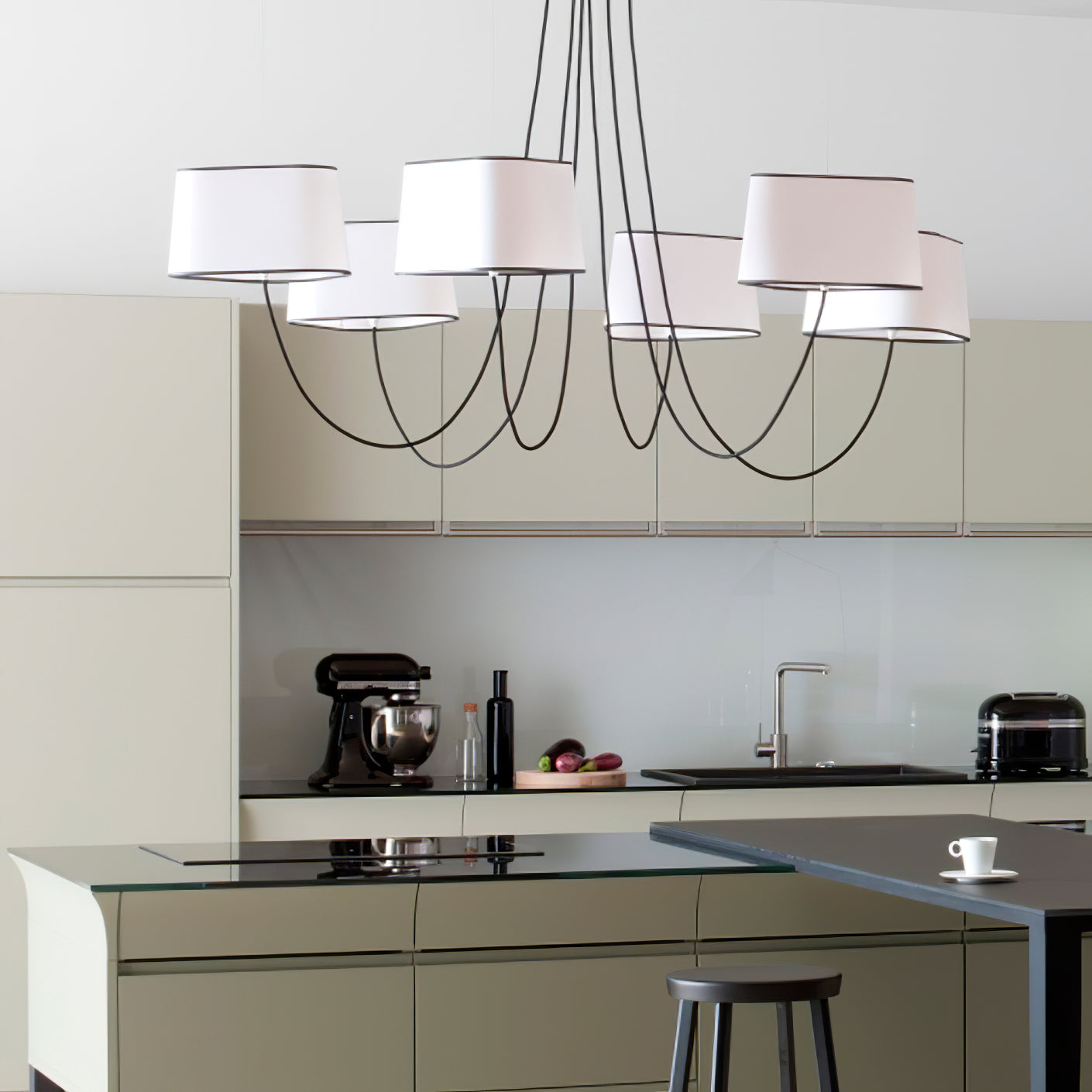 Petit Contemporary Fabric Chandelier