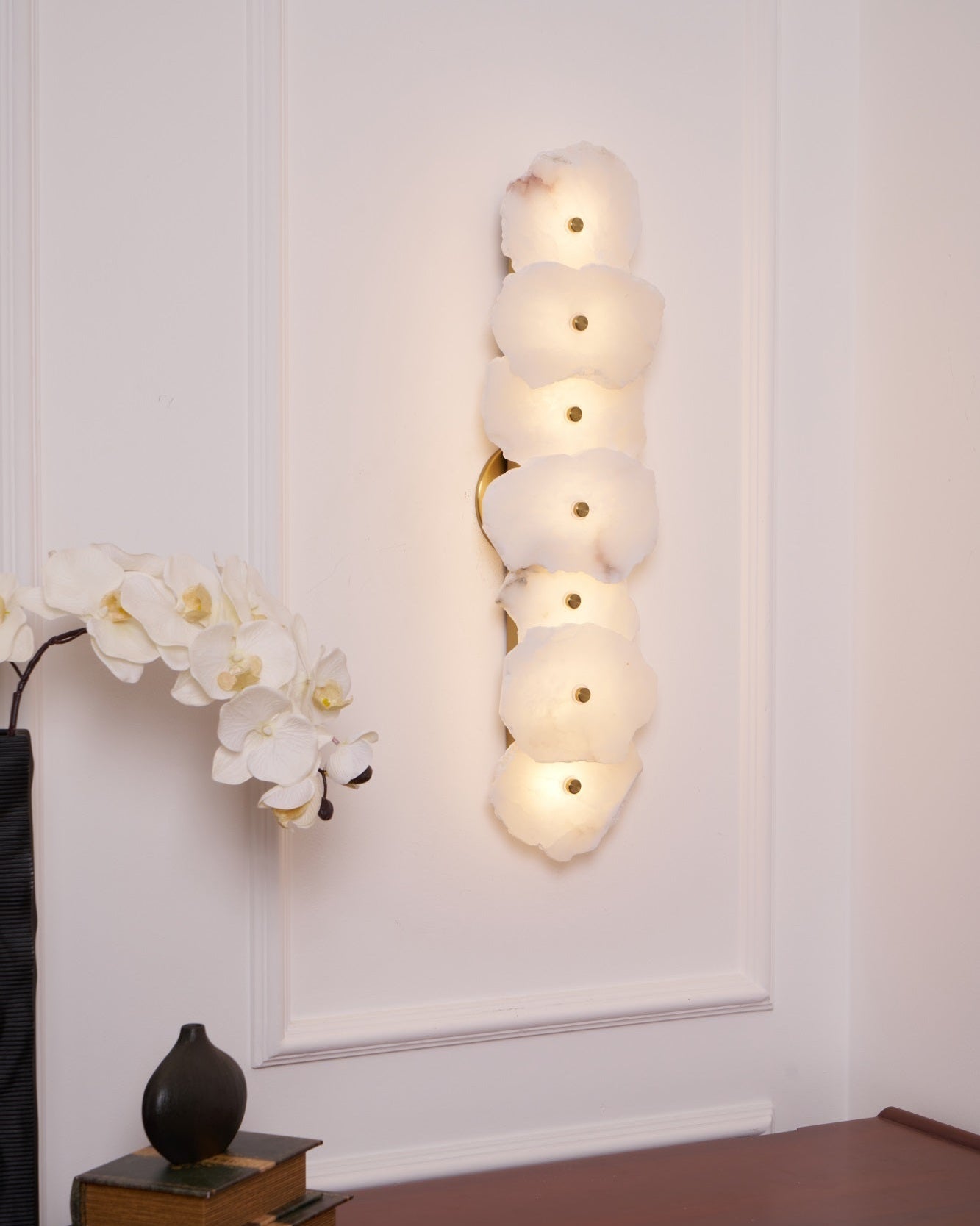 Alaeila Floral Cluster Alabaster Wall Light - Lamp Outdoor