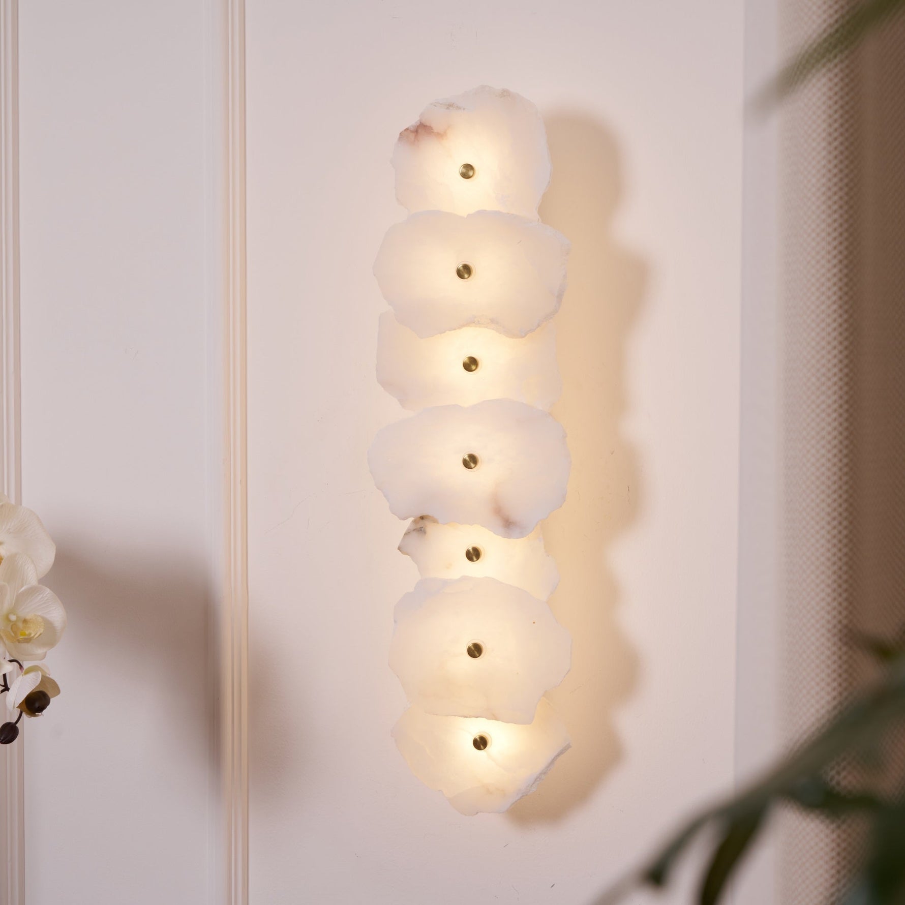 Alaeila Floral Cluster Alabaster Wall Light - Lamp Outdoor